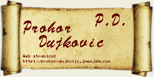 Prohor Dujković vizit kartica
